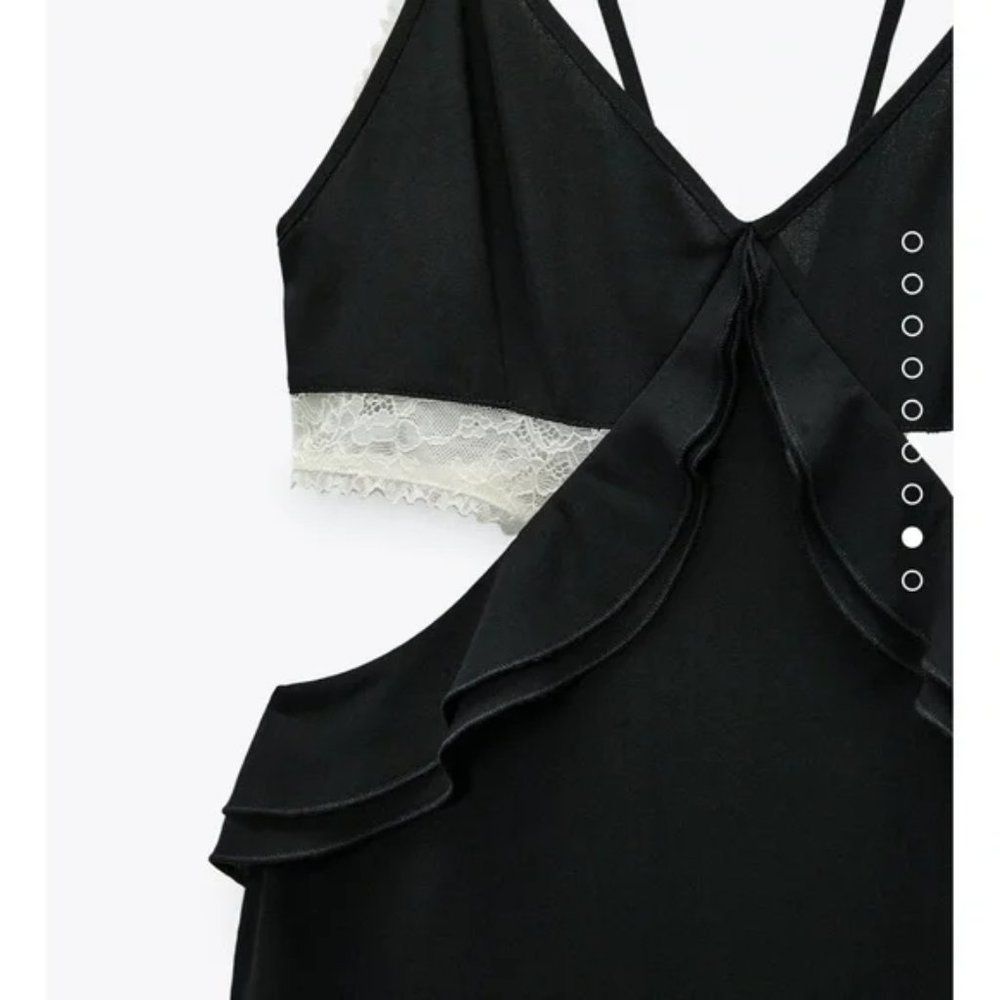 ZARA Lace Slip Cutout Dress Sz Small - Picture 4 of 9